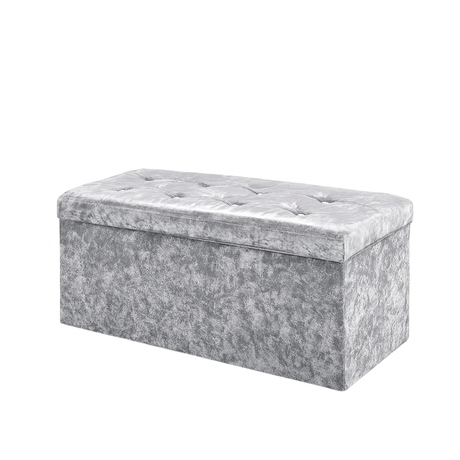 Home Republic Foldable Crushed Velvet Storage Ottoman