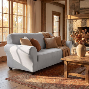 Home Republic Faux Mink Stretch Fitted Sofa Cover