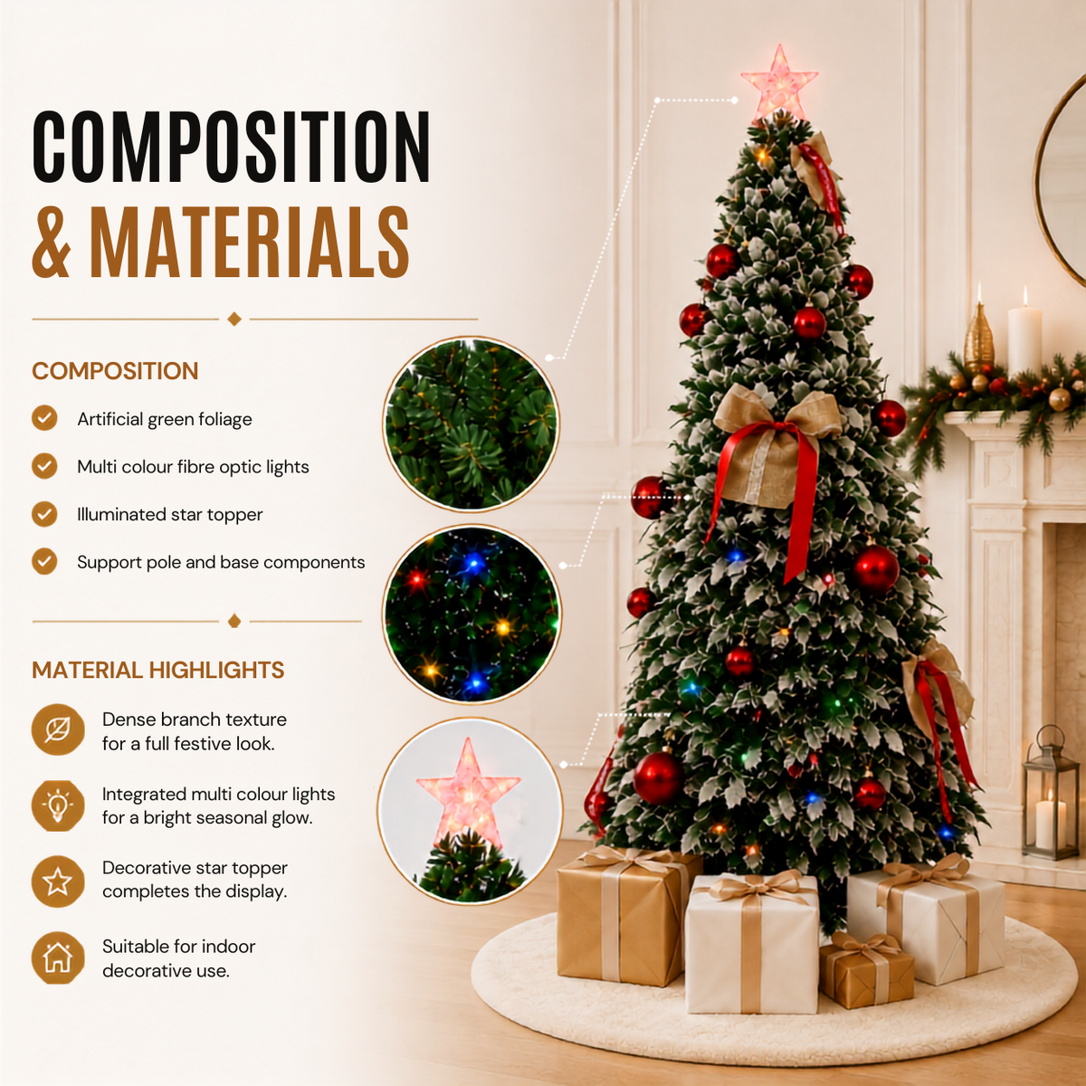 Home Republic Decorated Christmas Tree With Bows & Ribbons