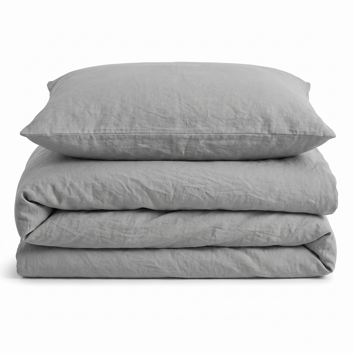 Velosso Washed Linen Look Duvet Cover & Pillowcase Set