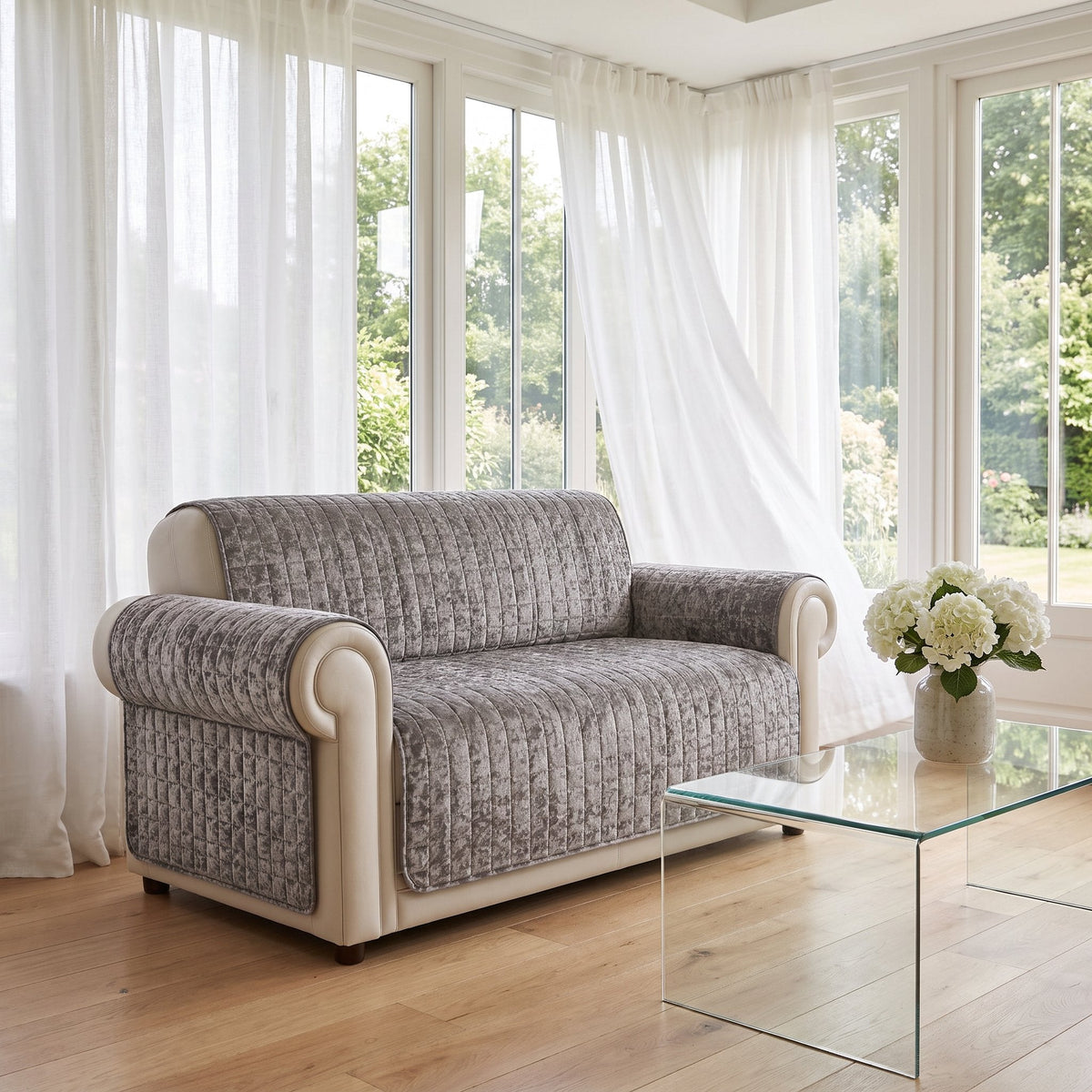 Home Republic Crushed Velvet Sofa Protector
