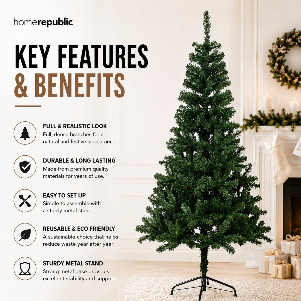 Home Republic Plain Green Christmas Tree
