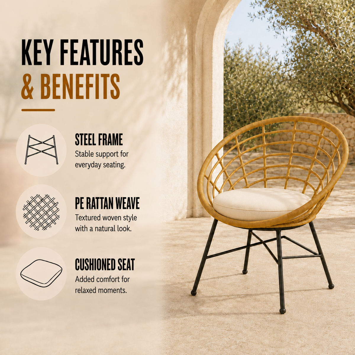 Home Republic Venice Rattan Chair