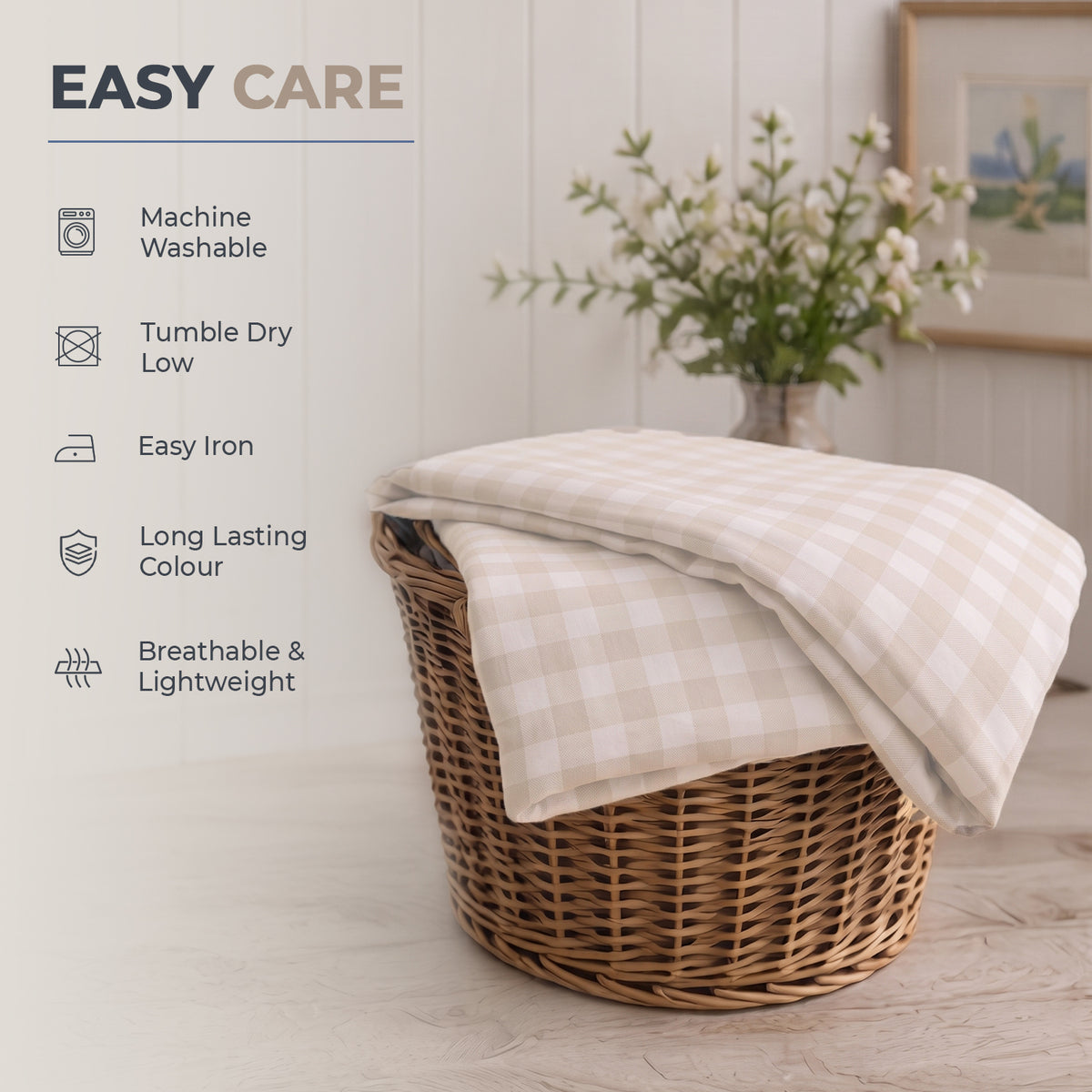 Sweet Dreams Wyndham Gingham Check Duvet Cover and Pillowcase Set