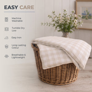 Sweet Dreams Wyndham Gingham Check Duvet Cover and Pillowcase Set