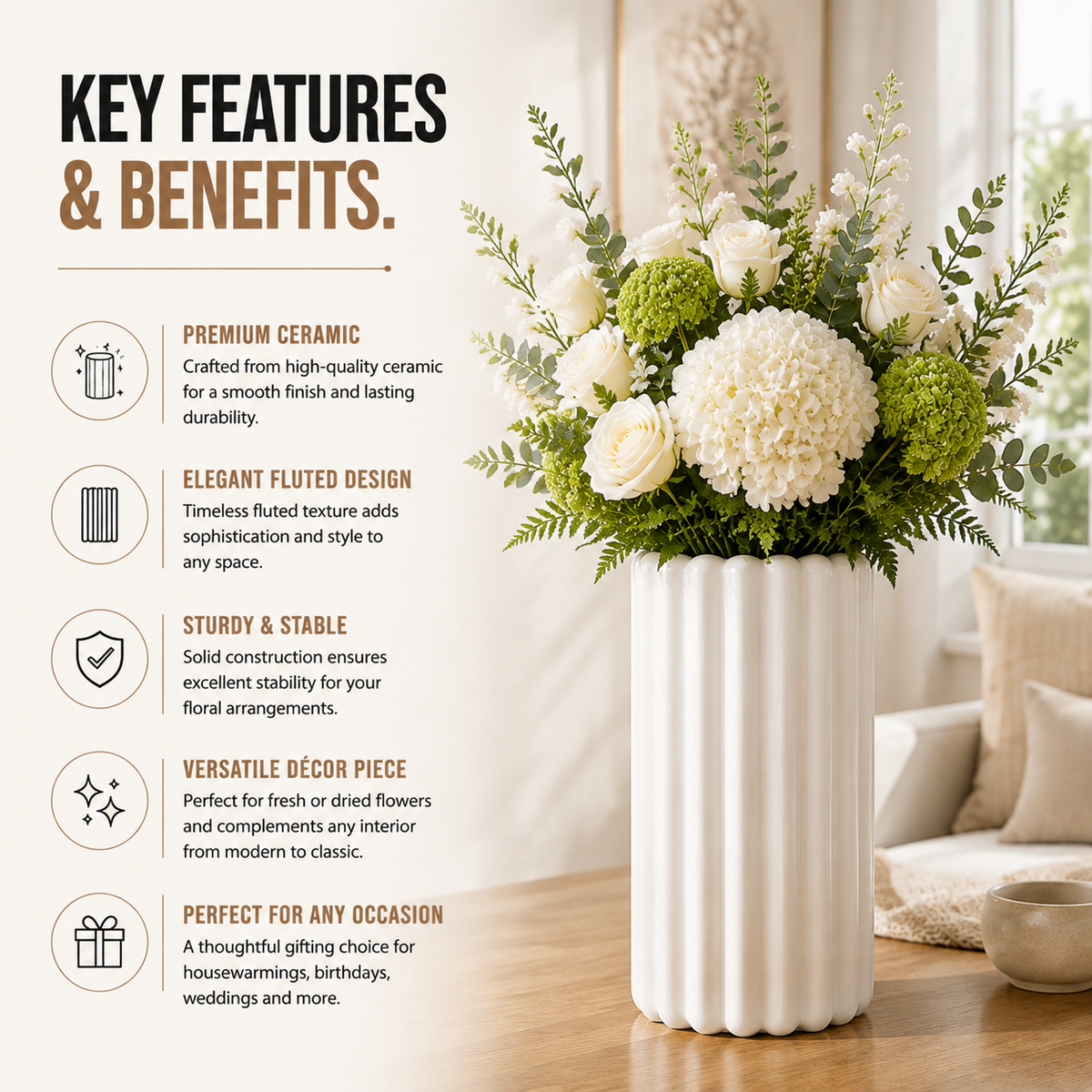 Home Republic Ceramic Tall Vase