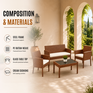 Home Republic Bali 4 Piece Garden Sofa And Table Set