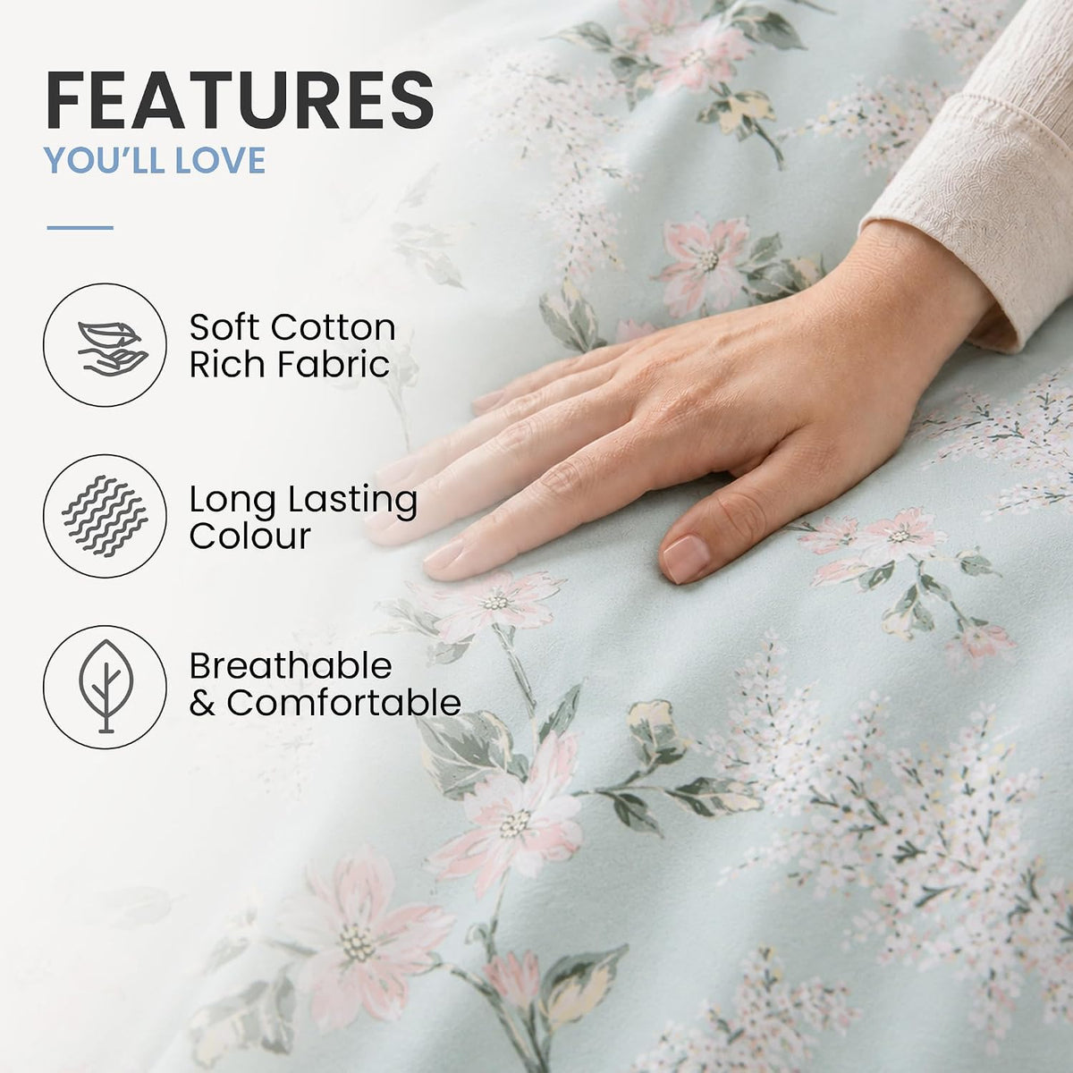 Florelle Sienna Floral Blossoms Duvet Cover and Pillowcase Set