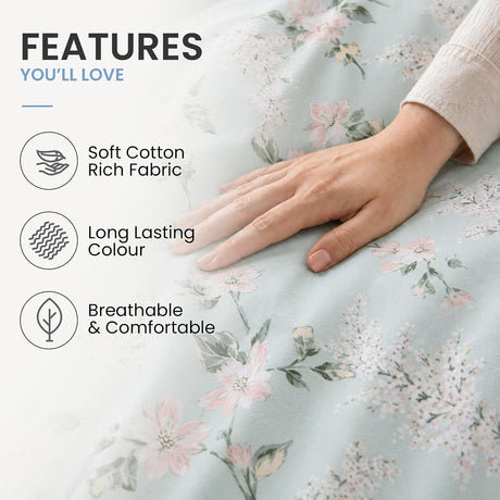 Florelle Sienna Floral Blossoms Duvet Cover and Pillowcase Set