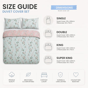 Florelle Sienna Floral Blossoms Duvet Cover and Pillowcase Set