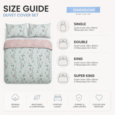 Florelle Sienna Floral Blossoms Duvet Cover and Pillowcase Set