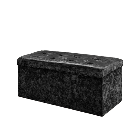 Home Republic Foldable Crushed Velvet Storage Ottoman