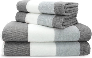 Velosso Weston Stripe Towels 100% Cotton