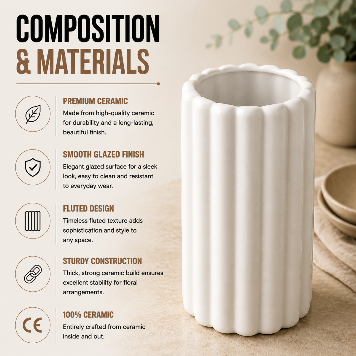 Home Republic Ceramic Tall Vase