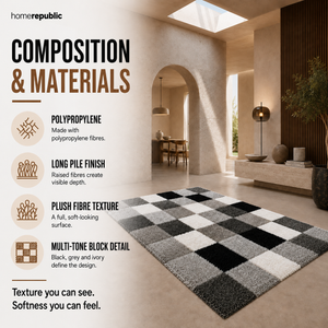 Home Republic Manhattan Blocks Rug Long Pile