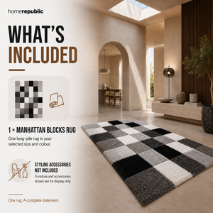 Home Republic Manhattan Blocks Rug Long Pile