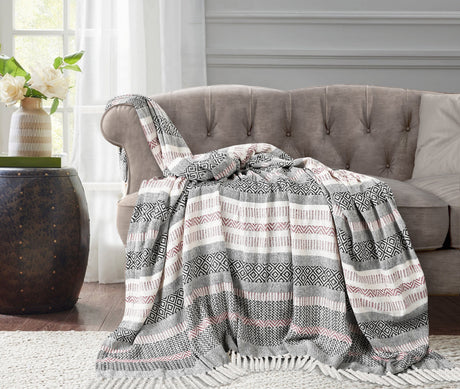 Velosso Aztec Jacquard Throw 100% Cotton