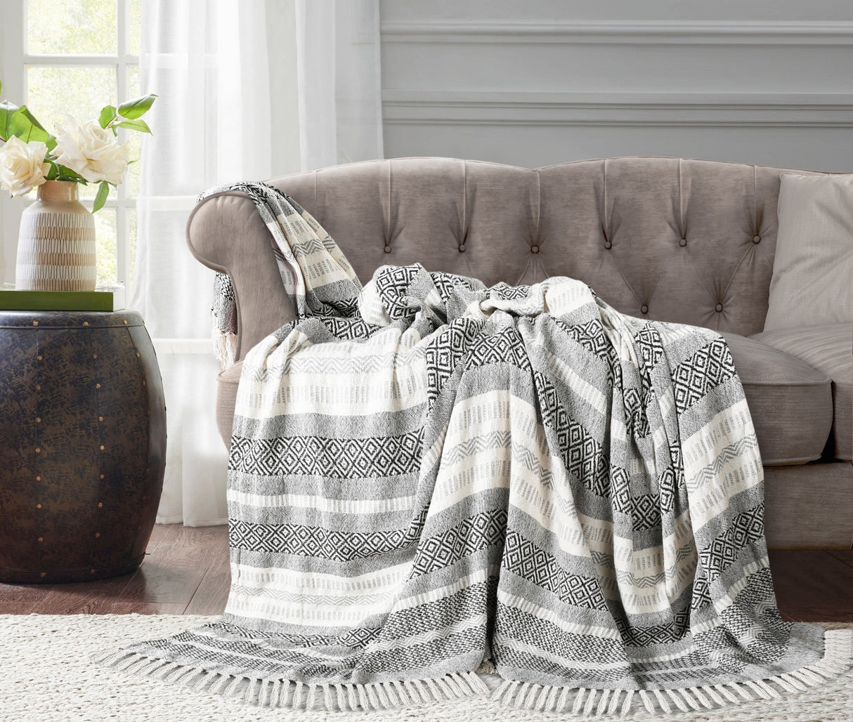 Velosso Aztec Jacquard Throw 100% Cotton