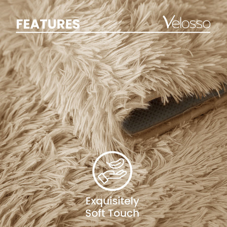 Home Republic Alaska Sponge Back Foldable Rug Long Pile