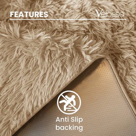Home Republic Alaska Sponge Back Foldable Rug Long Pile