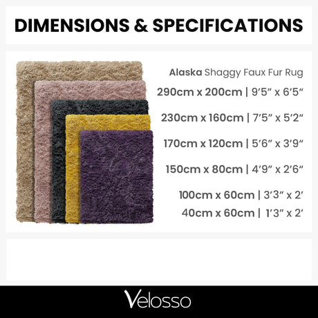 Home Republic Alaska Sponge Back Foldable Rug Long Pile