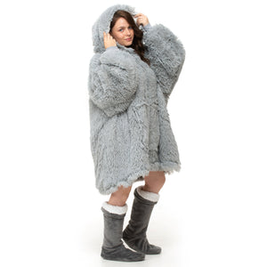 Velosso Shaggy Fur Sherpa Lined Oversized Hoodie Blanket