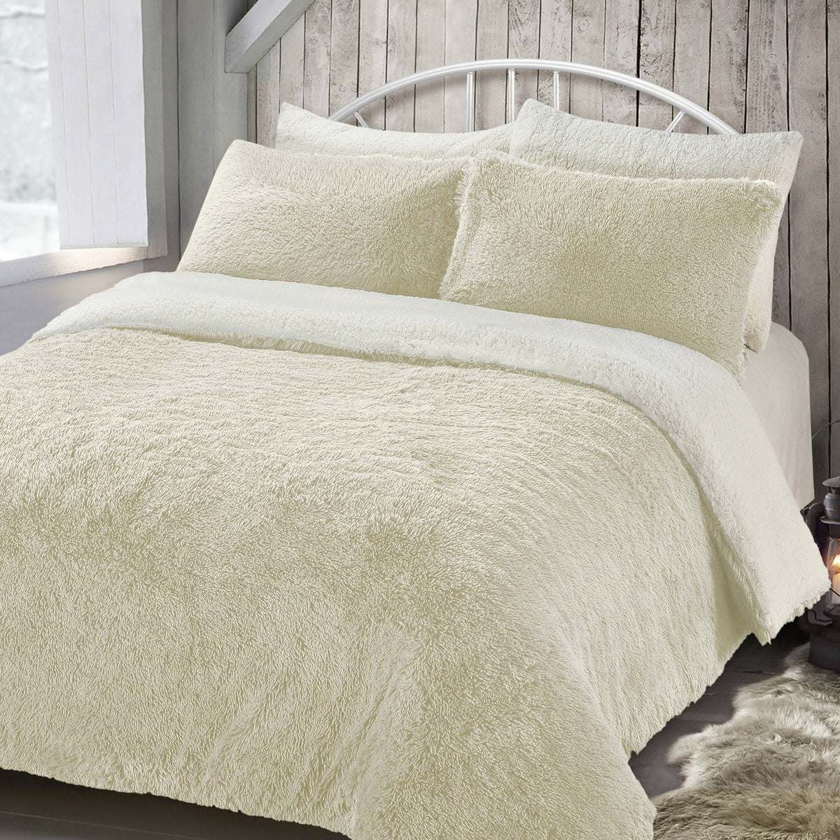Velosso Alaska Faux Fur Duvet Cover & Pillowcase Set