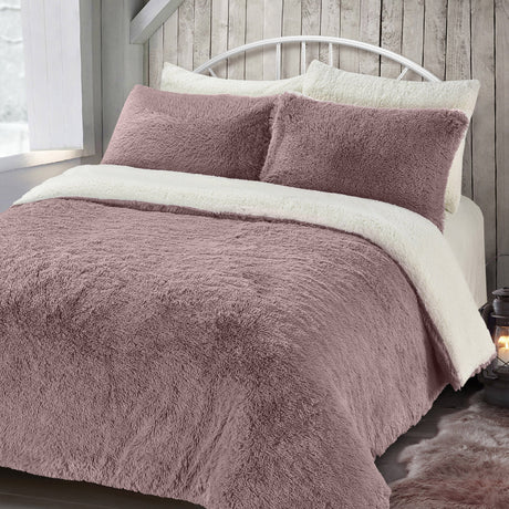 Velosso Alaska Faux Fur Duvet Cover & Pillowcase Set