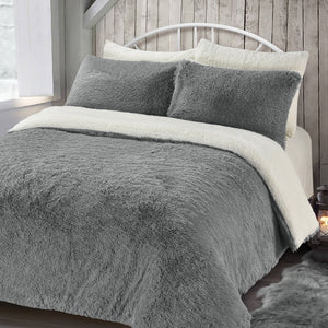 Velosso Alaska Faux Fur Duvet Cover & Pillowcase Set