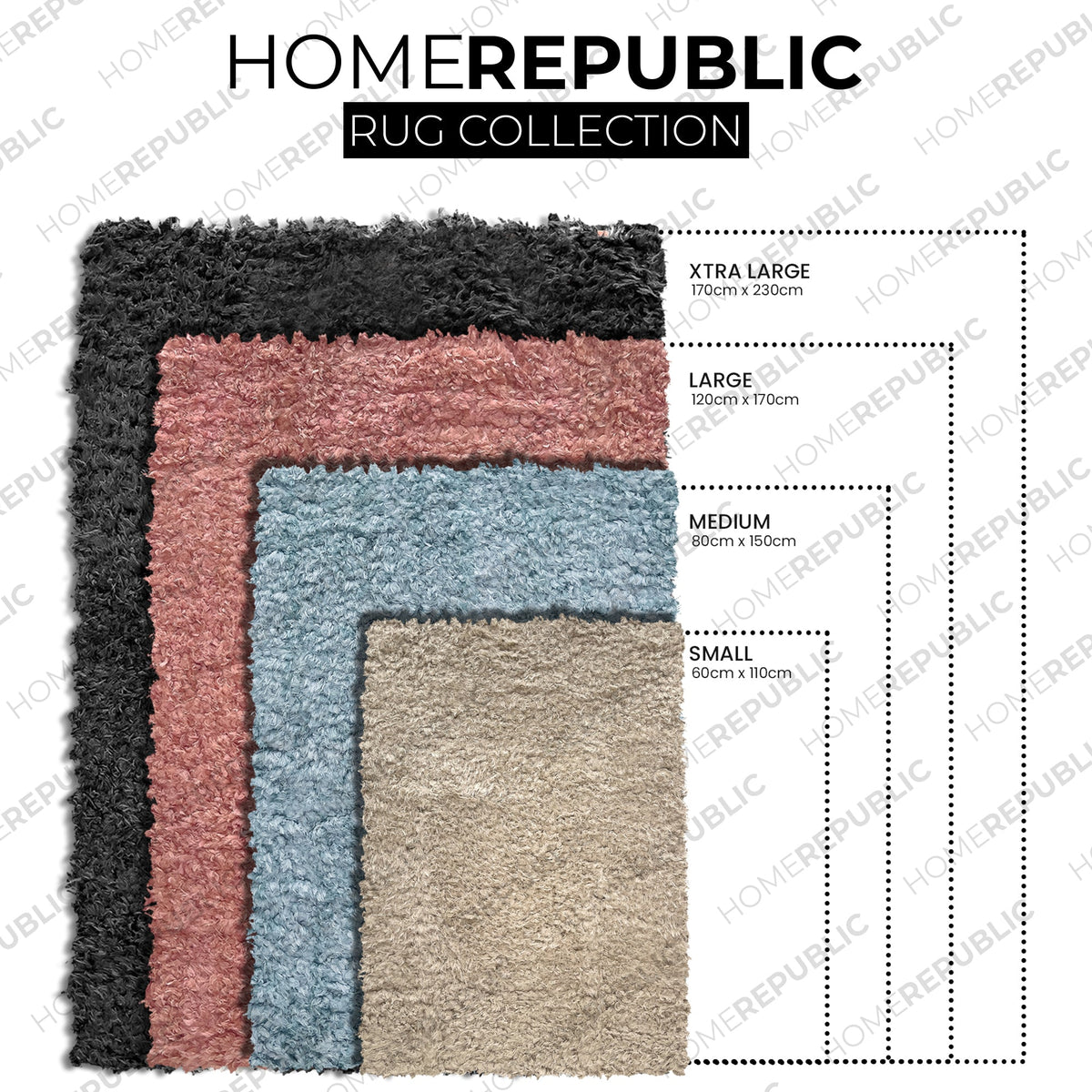 Home Republic Montana Fluffy Rug Long Pile