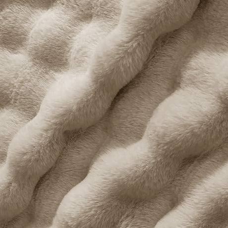 Sweet Dreams Bubble Faux Rabbit Fur Duvet Cover and Pillowcase Set