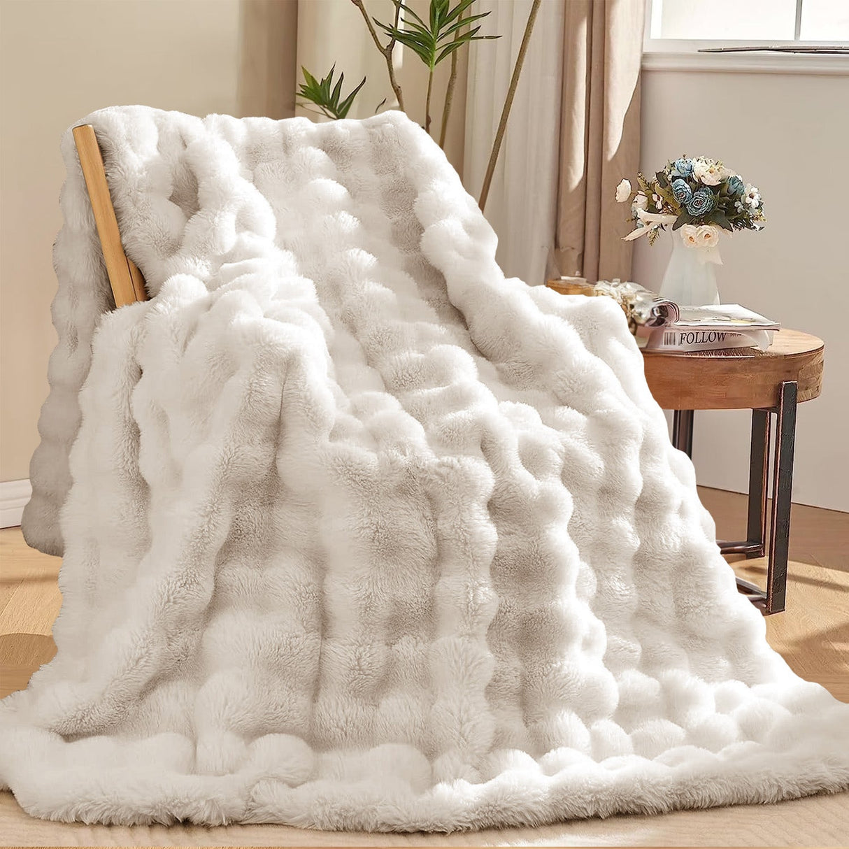 Sweet Dreams Alpine Bubble Faux Fur Throw