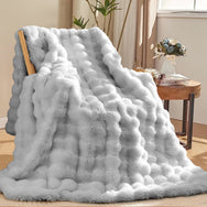 Sweet Dreams Alpine Bubble Faux Fur Throw