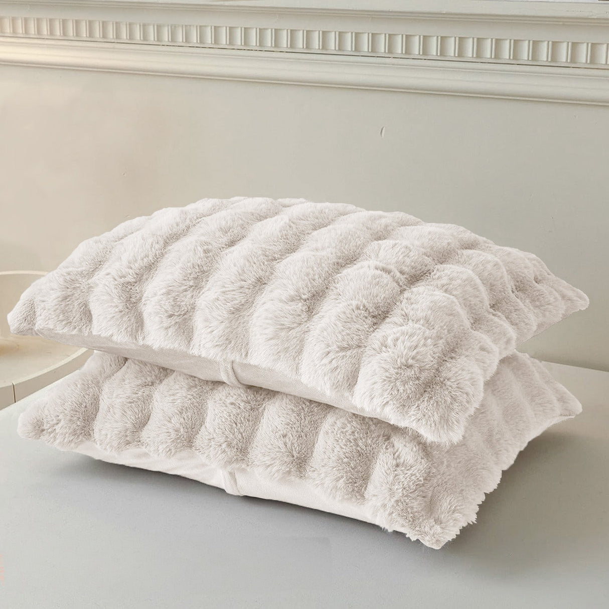 Sweet Dreams Bubble Faux Rabbit Pillowcase Pair