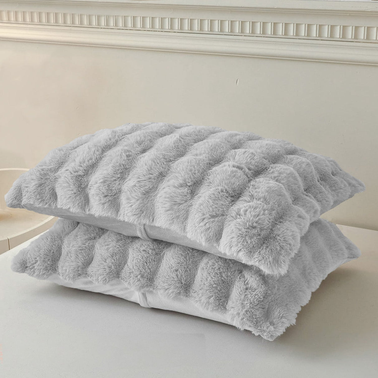 Sweet Dreams Bubble Faux Rabbit Pillowcase Pair