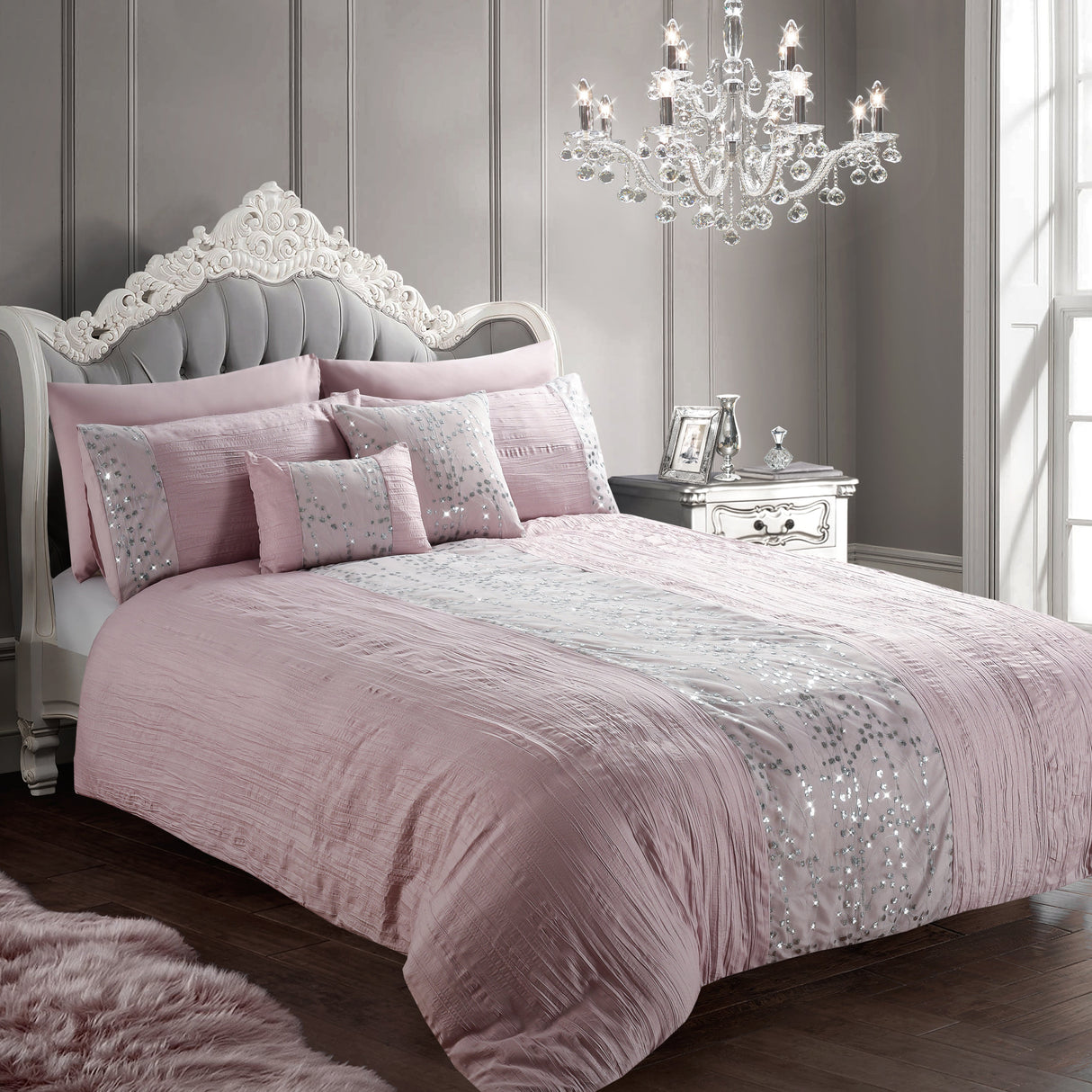 Intimates Amara Crinkle Duvet Cover & Pillowcase Set