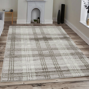 Tartan Check Floor Rug Low Pile, Checkered