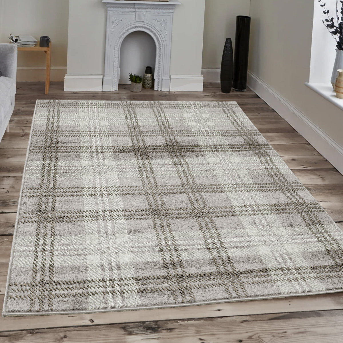 Home Republic Tartan Check Rug Low Pile