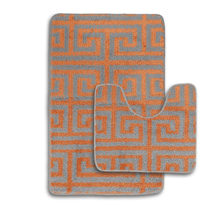 Velosso 2 Piece Luxe Greek Key Bath and Pedestal Mat Set