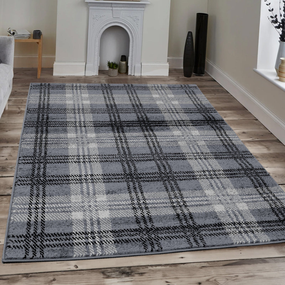Home Republic Tartan Check Rug Low Pile