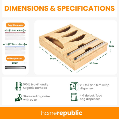 Home Republic Bamboo Sandwhich Bag Organiser
