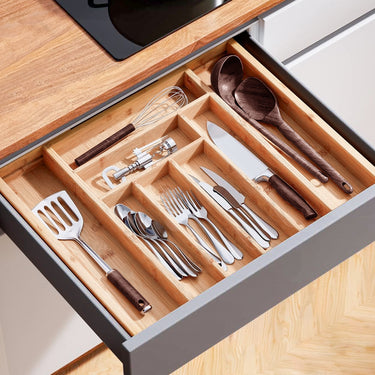 Bamboo Kitchen Draw Organiser