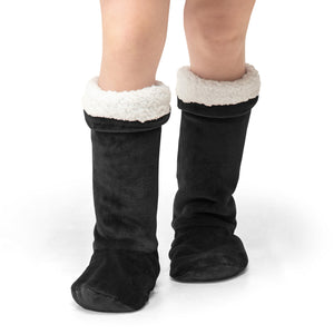 Velosso Oversized Plush Flannel Sherpa Lined Socks