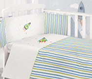 My Little World Teddy Rocket 2 Piece Cot Bumper and Cover Set