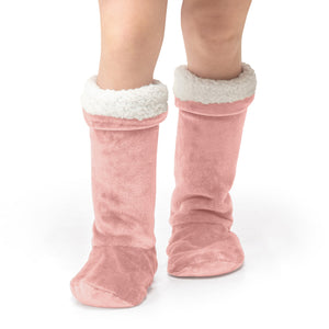Velosso Oversized Plush Flannel Sherpa Lined Socks