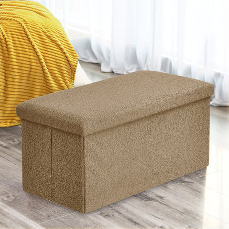Home Republic Foldable Boucle Storage Ottoman