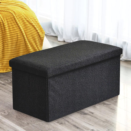 Home Republic Foldable Boucle Storage Ottoman