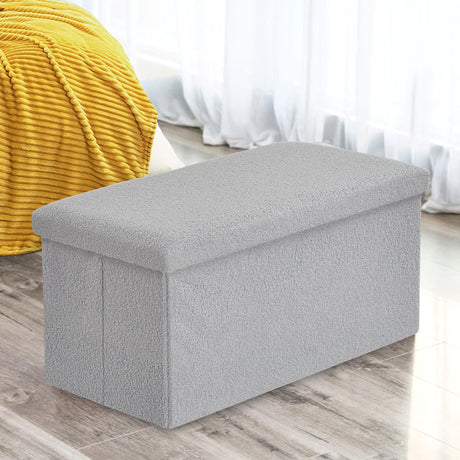 Home Republic Foldable Boucle Storage Ottoman