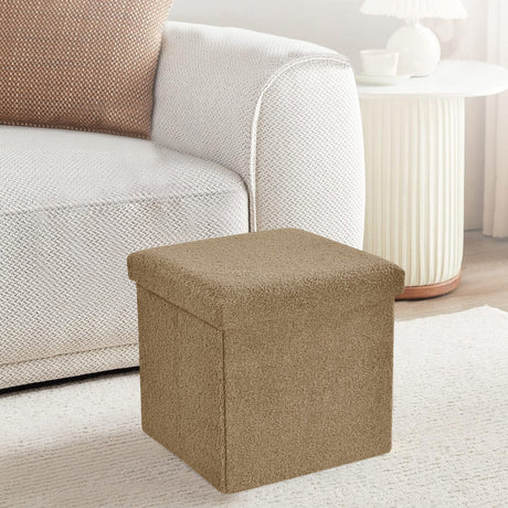 Home Republic Foldable Boucle Storage Ottoman
