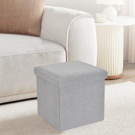 Home Republic Foldable Boucle Storage Ottoman